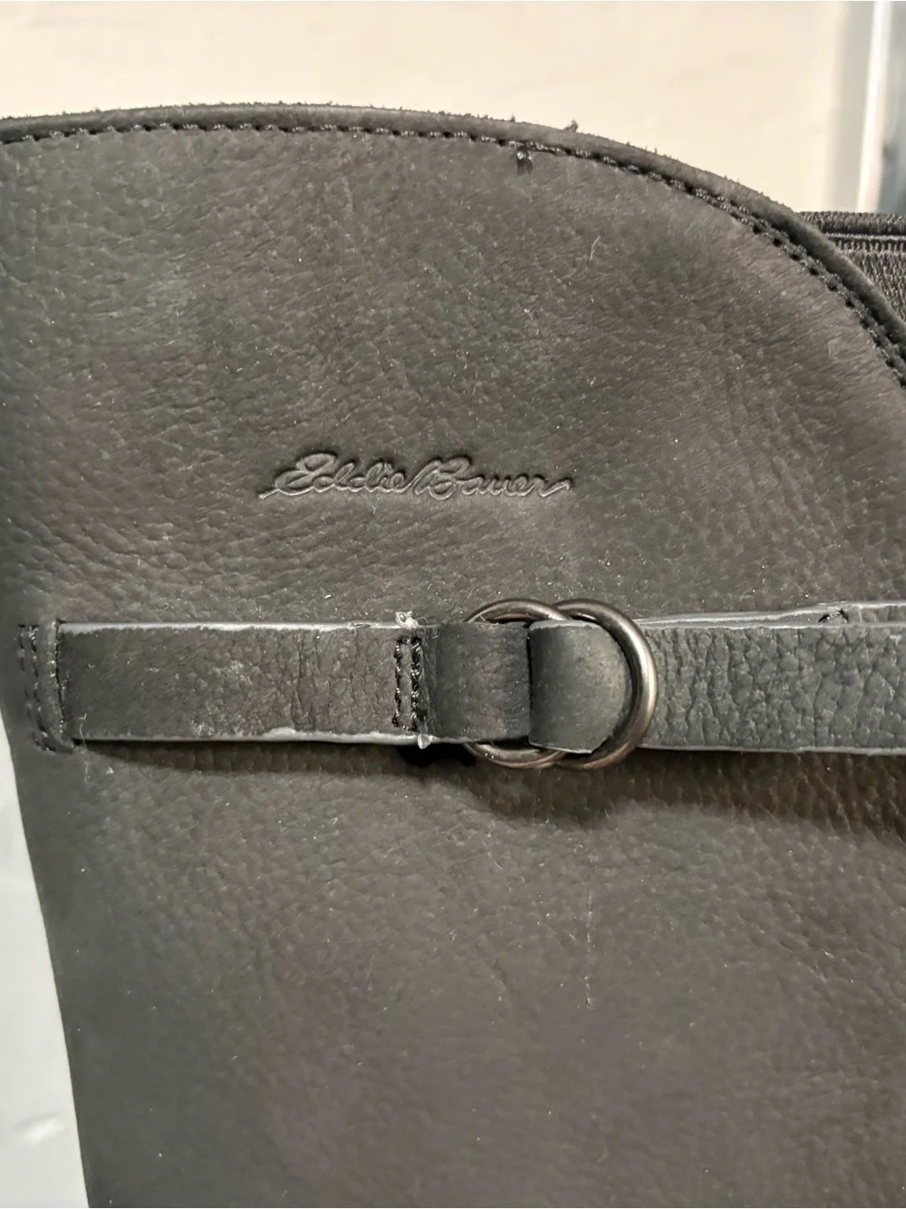 Eddie Bauer Black Tall Winter Rain Boots with Calf Buckle